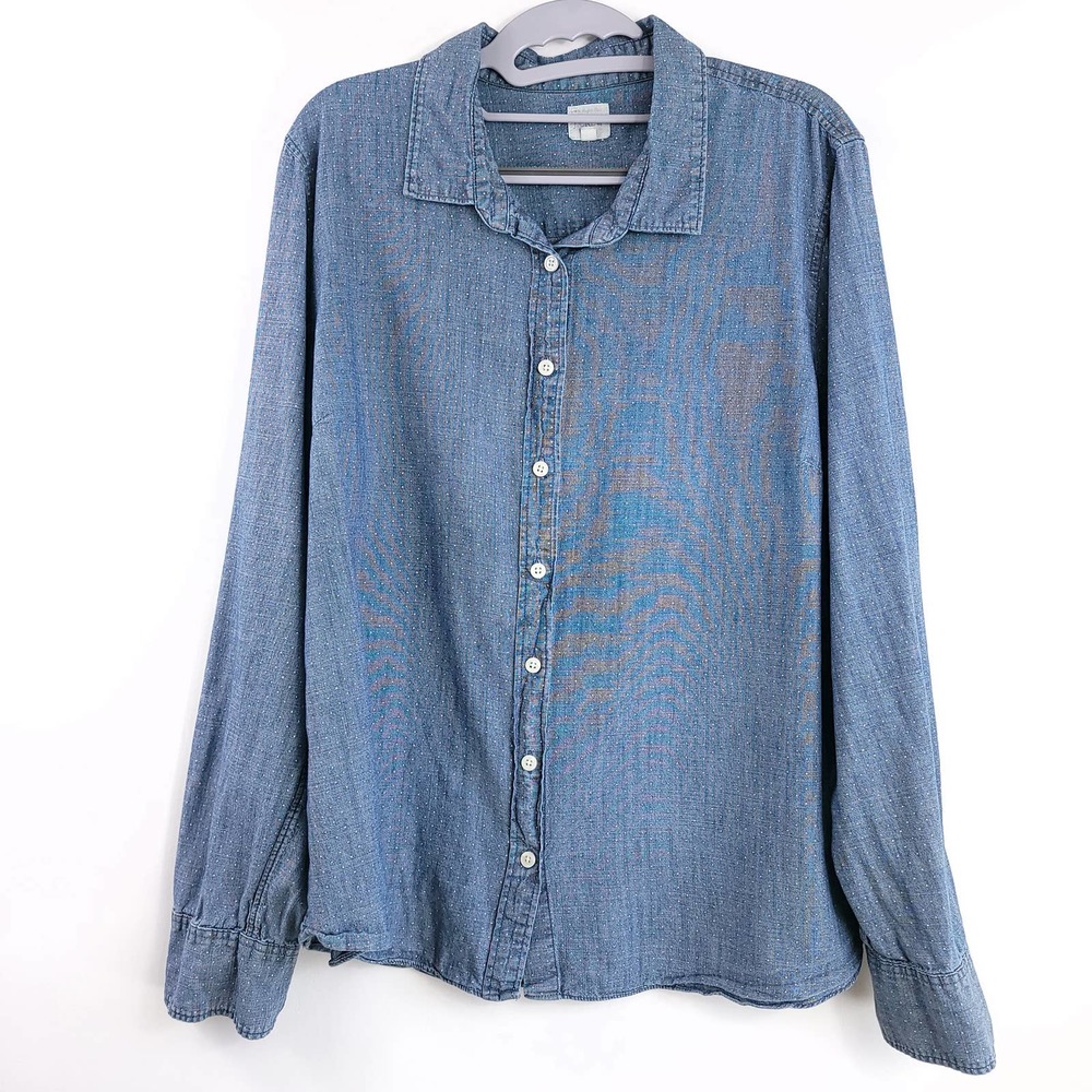 J. Crew Denim Button Down Shirt Size XL